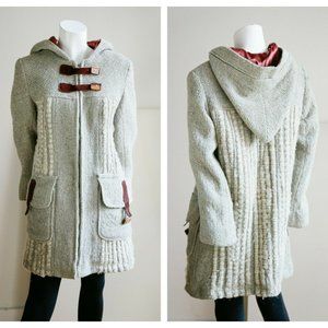 Vintage 70s Raw Wool Grey Short Parka Jacket